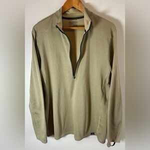 Patagonia Capilene Midweight 1/4 Zip Baselayer Beige Green Mens XL Polartec